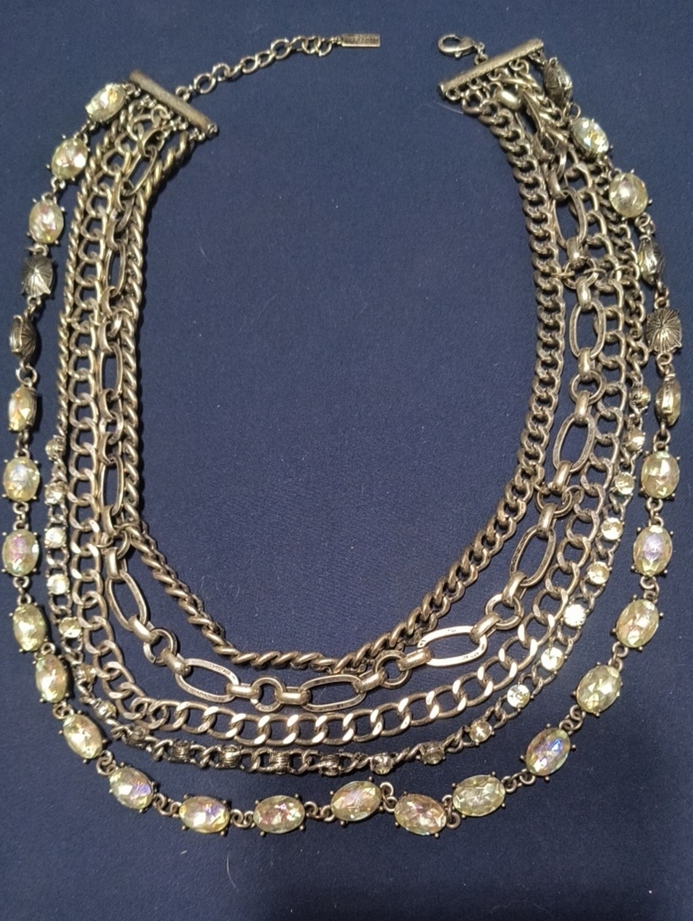 BaubleBar Gold-Tone Layered Crystal Chain Necklace